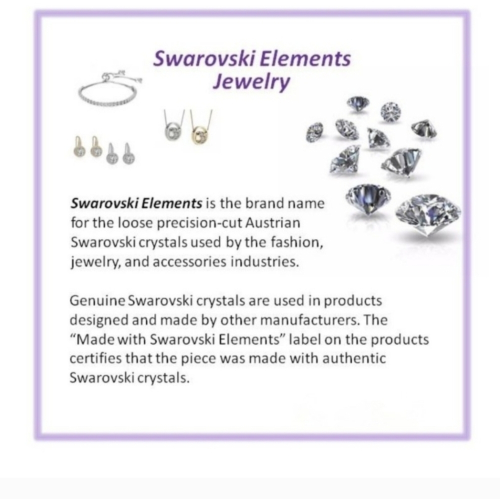 NWOT Swarovski Crystal Elements Silver Overlay Stud Earrings - Picture 7 of 7